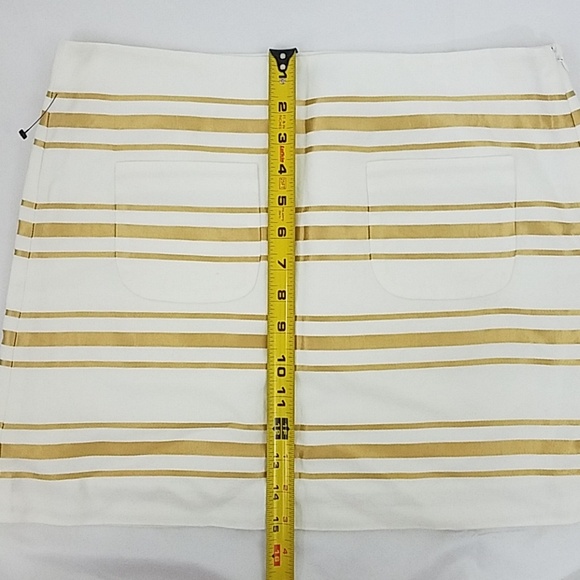🍍J Crew Gold Stripe Skirt 6 - Picture 2 of 7